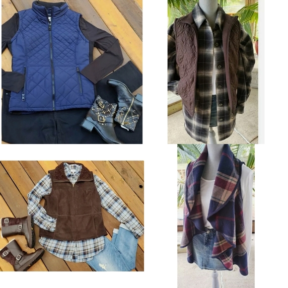 Assorted Brands Jackets & Blazers - SOLD Lot of (4) Vests assorted size colors